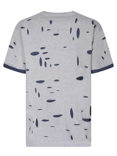 Givenchy Distressed Crewneck T-shirt In Gray