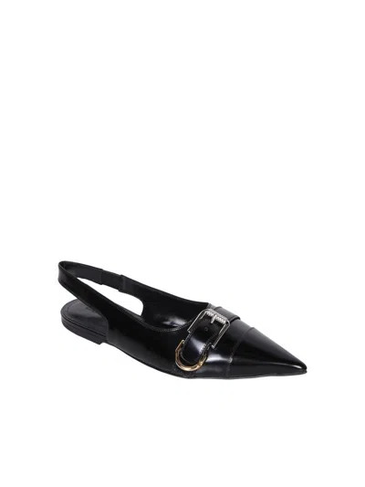 Givenchy Glossy Leather Flat Slingbacks With A Sharp Pointed Toe