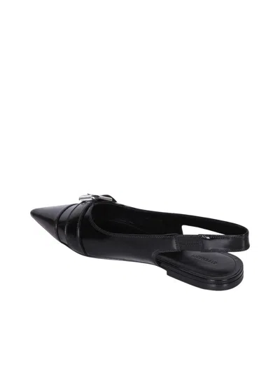 Givenchy Glossy Leather Flat Slingbacks With A Sharp Pointed Toe