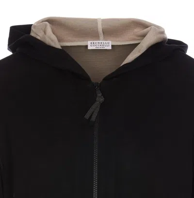Brunello Cucinelli Zip Up Cardigan In Black