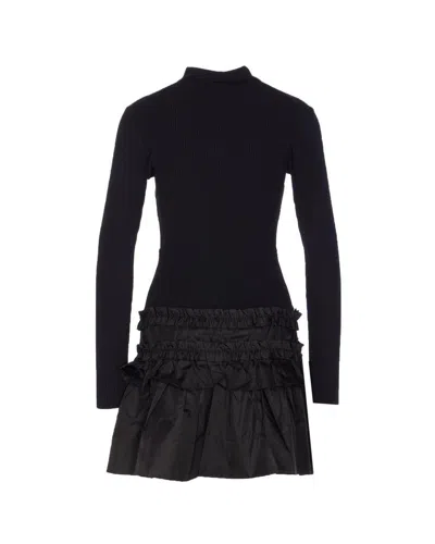 Ganni Flared Dress In Black
