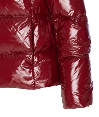Herno Zipped Hooded Down Jacket In Red