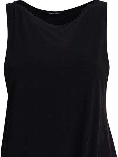 Jacquemus Draped Sleeveless Peplum Dress With Asymmetrical Hem