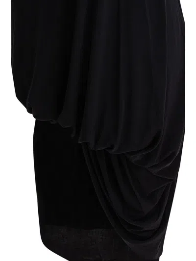 Jacquemus Draped Sleeveless Peplum Dress With Asymmetrical Hem