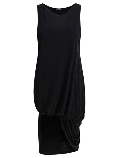 Jacquemus Draped Sleeveless Peplum Dress With Asymmetrical Hem