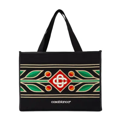 Casablanca Embroidered Knit Shopper Bag