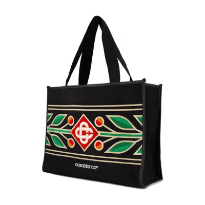 Casablanca Embroidered Knit Shopper Bag