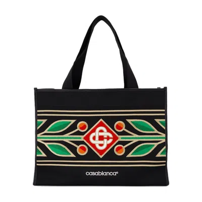 Casablanca Embroidered Knit Shopper Bag