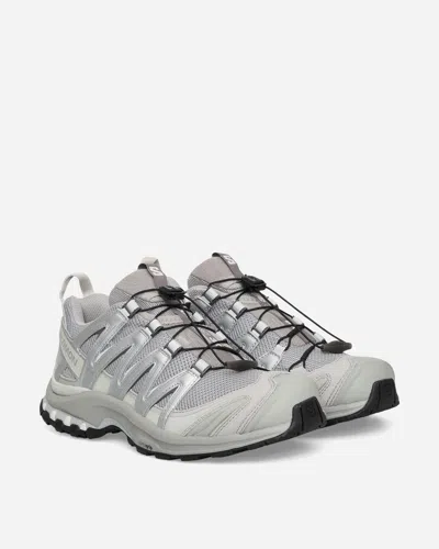 Salomon Silver Mesh And Synthetic Leather Xa Pro 3d Sneakers In Gray