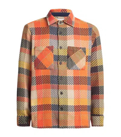 Wax London Mens Whiting Orange Pike Check Overshirt In Multi