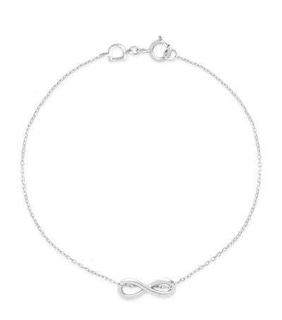 Astrid & Miyu White Gold Infinite Pendant Bracelet