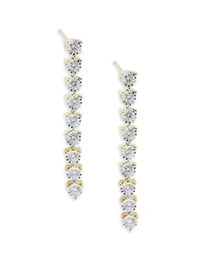 Effy Women's 14k Yellow Gold & 0.8 Tcw Lab-grown Diamond Drop Earrings