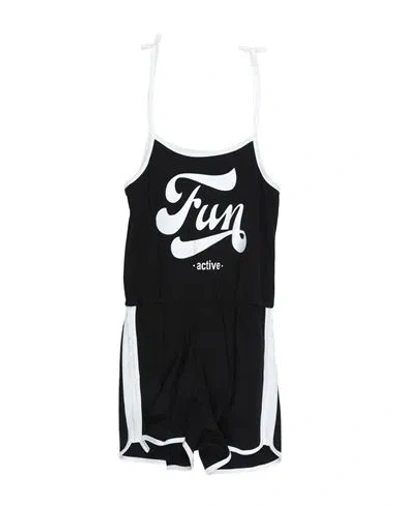 Fun & Fun Toddler Girl Playsuit Black Size 7 Cotton In Black