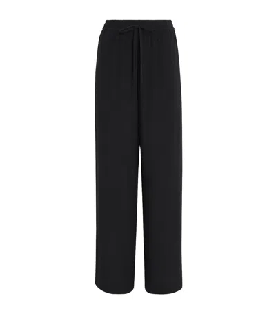 Matteau Silk Wide-leg Trousers In Black