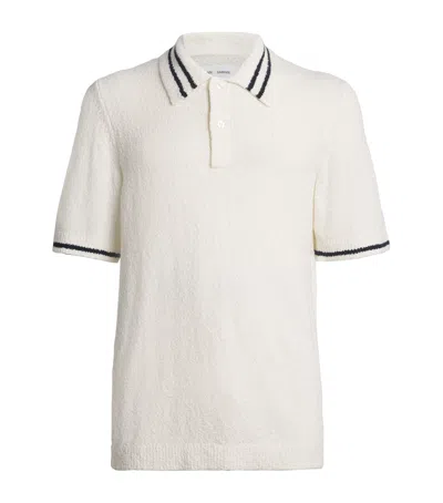 Samsoe & Samsoe Knitted Stripe-collar Polo Shirt In White