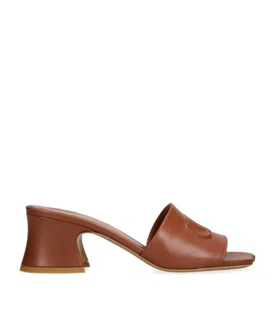 Chloé Leather Soleil Mules 55