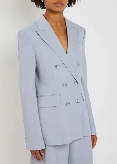 Stella Mccartney Double-breasted Wool Blazer In Blue