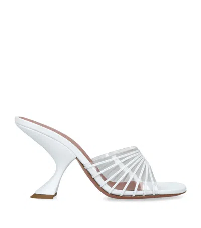 Amina Muaddi Leather Mookie Heeled Mules 90
