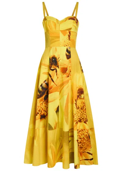 Tory Burch Printed Stretch-cotton Poplin Midi Dress