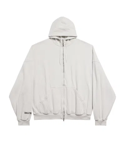 Balenciaga Cotton Caution Zip-up Hoodie