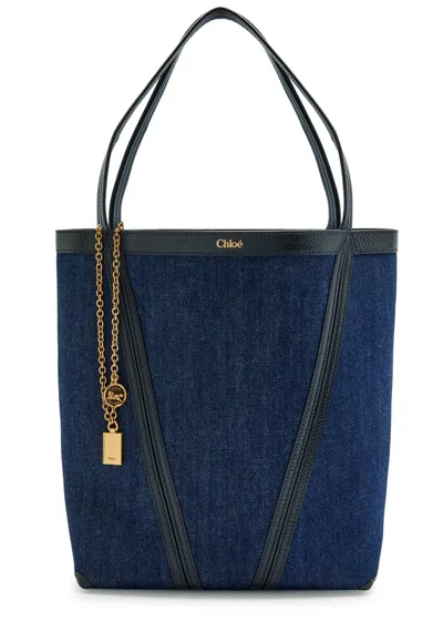 Chloé Chloe Spin Panelled Denim Tote