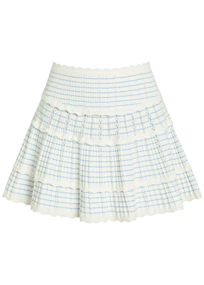 Loveshackfancy Coella Striped Stretch-knit Mini Skirt