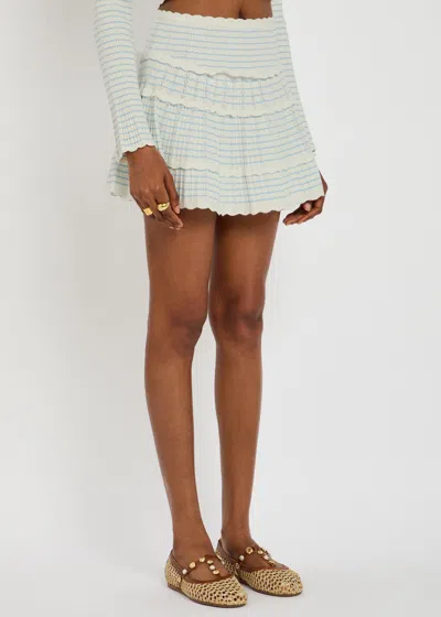 Loveshackfancy Coella Striped Stretch-knit Mini Skirt