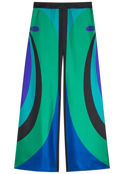 Pucci Maddalena Printed Silk-twill Trousers