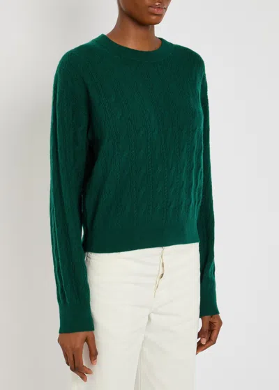 Guest In Residence Cable-knit Cashmere Jumper In Green