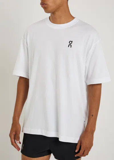 On Court Stretch Recycled-jersey T-shirt In White