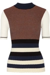 OPENING CEREMONY Striped metallic ribbed-knit sweater