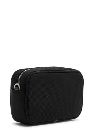 Amiri Staggered Logo-embroidered Canvas Camera Bag In Black
