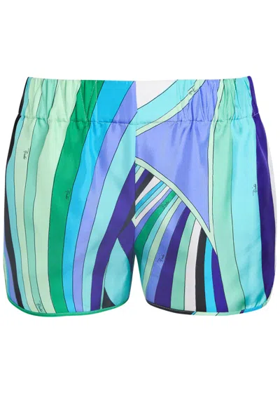 Pucci Iride Printed Silk-twill Shorts