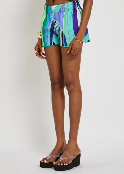 Pucci Iride Printed Silk-twill Shorts