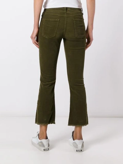 Shop Current Elliott 'the Kick' Corduroy Cropped Jeans In Green
