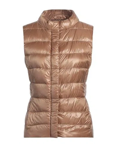 Herno Iconico Woman Vest Light Brown Size 6 Polyamide