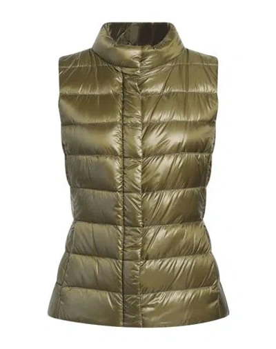 Herno Iconico Woman Vest Military Green Size 6 Polyamide