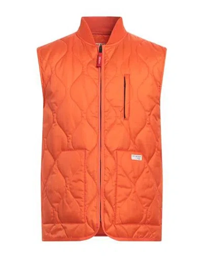 Fay Archive Man Vest Orange Size Xl Polyamide, Elastane In Orange