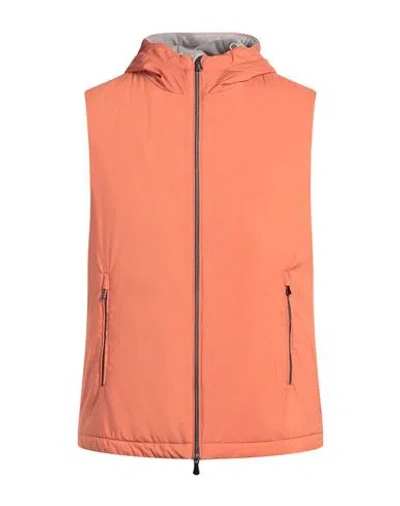 Fedeli Man Vest Orange Size 40 Polyester In Orange