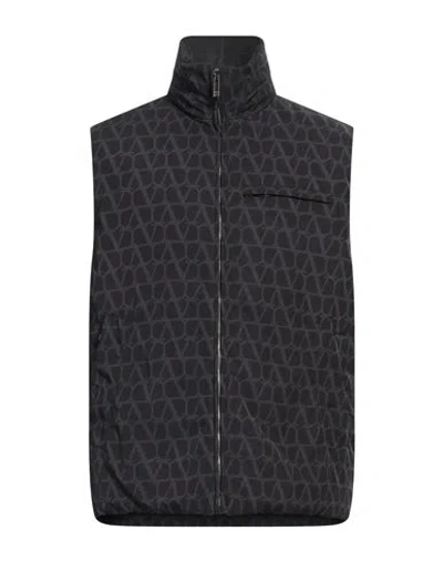 Valentino Garavani Man Vest Black Size 40 Polyester, Polyamide In Black