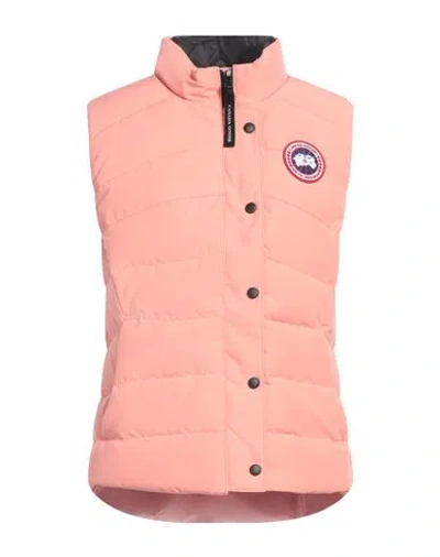 Canada Goose Woman Vest Salmon Pink Size S Polyester, Cotton