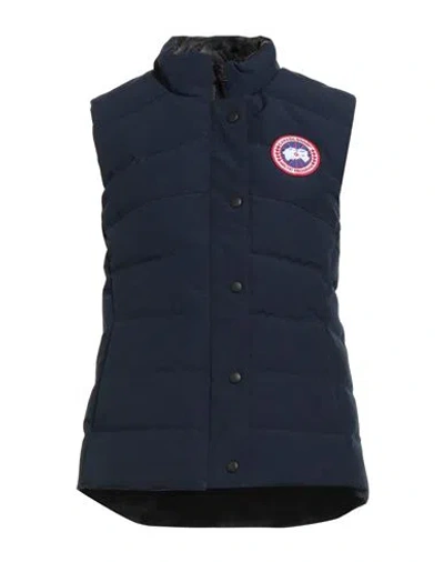 Canada Goose Woman Vest Navy Size L Polyester, Cotton