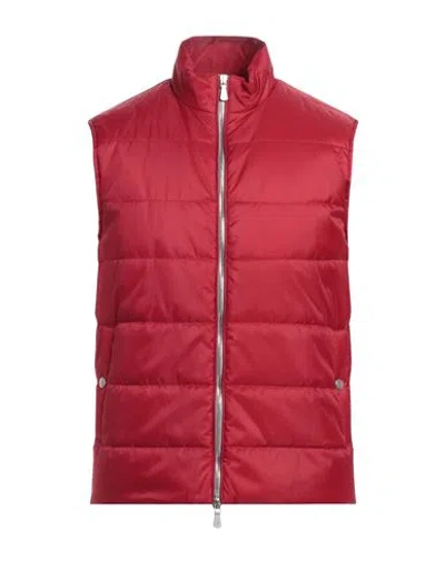Eleventy Man Vest Red Size 40 Polyamide, Polyurethane In Red