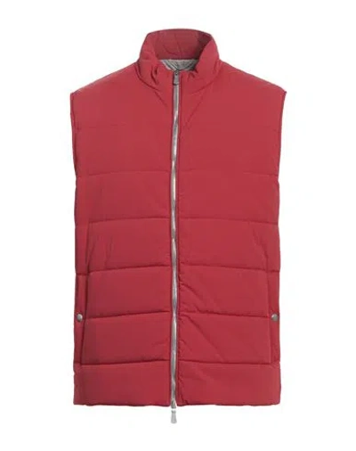 Eleventy Man Vest Red Size 40 Polyamide, Polyurethane In Red