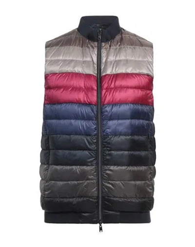 Herno Man Vest Navy Size 40 Polyamide, Elastane In Multi