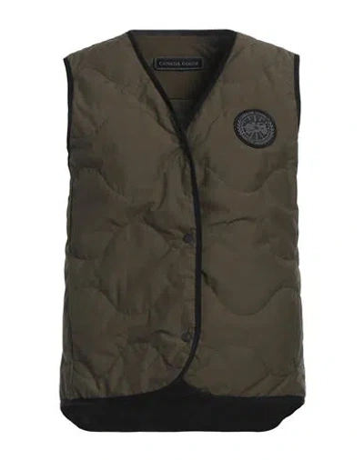 Canada Goose Woman Vest Military Green Size M Cotton, Polyamide
