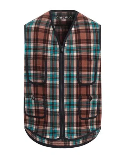 Circolo 1901 Man Vest Brown Size 38 Virgin Wool In Brown