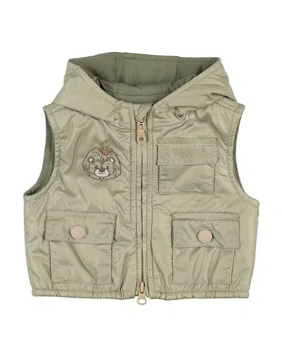 Monnalisa Newborn Boy Vest Military Green Size 3 Polyester In Green