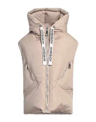 Khrisjoy Woman Vest Beige Size 000 Polyester