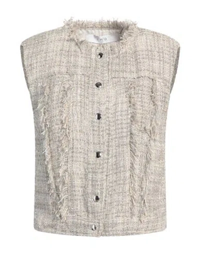 Iro Woman Vest Beige Size 6 Linen, Cotton, Viscose, Metallic Fiber